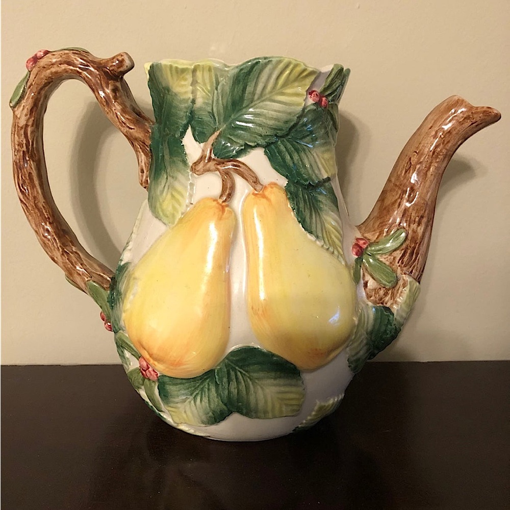 Fitz and Floyd Vintage Holiday Pears Teapot - Fall/Thanksgiving/Christmas - 1991